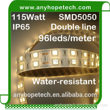 Warm white indoor 5050SMD 96ledm Dual row led strip light